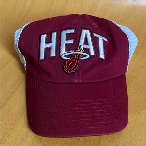 Vintage NBA Miami Heat Red and White Cap